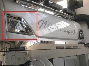 Detalj runt övre extraljusen i Rostfritt stål till Scania R/S-serien från 2017-