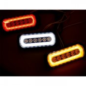 LED-blixtljus med Halo-ring i Vitt, Rött och Orange | ECE R65/R10/R91 | 12-24V