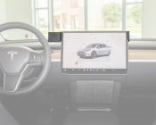 Mobilhållare Tesla Model Y 2025- | För montering till vänster om mittskärmen