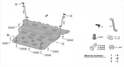 Sprängskiss för hasplåt Volkswagen Golf från 2020-