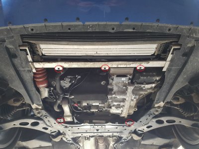 Fästpunkter för hasplåt Mini Cooper 2014-2024
