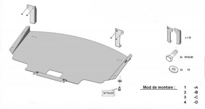 Skiss för asplåt för BMW 5-serie 2004-2009