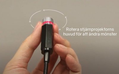 USB Stjärnprojektor - Stjärnhimmel i rött/lila