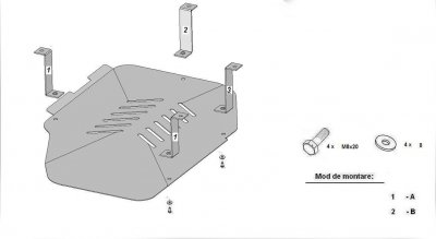 Sprängskiss för hasplåt Dacia Dokker från 2012-