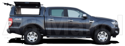 Force Pro flakkåpa med öppningsbara sidoluckor till Ford Ranger Double Cab 2012-