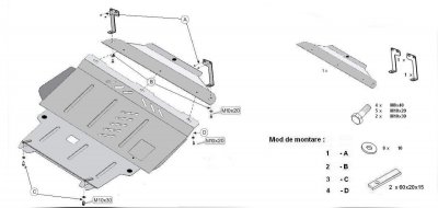 Sprängskiss på hasplåt till Ford B-Max från 2012-