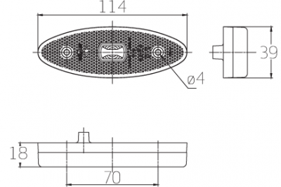Sidomarkering i LED - Orange - 12/24V
