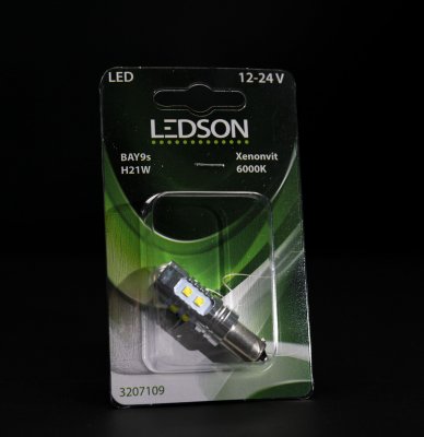 Backlampa BAY9S, H21W (380 lm, 6000K, 12V/24V)