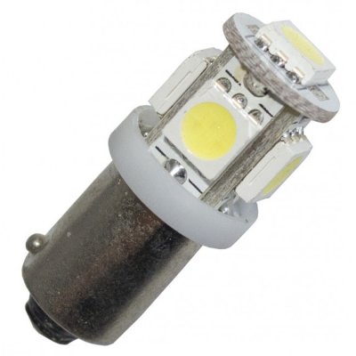 Diodlampa 12V 5xSMD xenonvit BAX9s