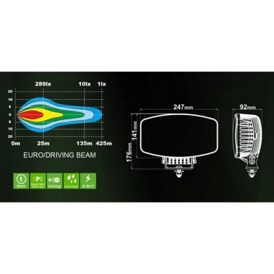 Orion+ LED-extraljus | 100W | Valbart positionsljus i vitt/orange
