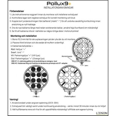 Pollux9+ Gen 2 LED Extraljus 218 mm (9") - 120W