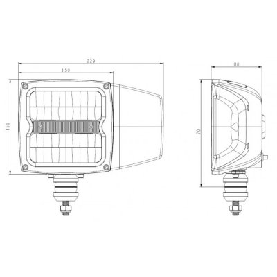 LEDSON Plogljus i LED med hel-, halv-, positionsljus & blinkers | 80W | Glas med uppvärmning!