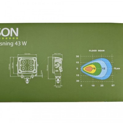LEDSON Blaze LED Arbetsbelysning - 43W, Floodljusbild, Värmelins