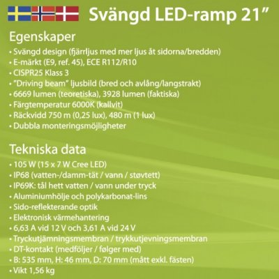 LEDSON Apollo C LED-ramp - 535 mm (21,5"), 105W, 10-30V