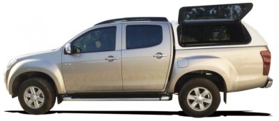 Flakkåpa med öppningsbara rutor till Isuzu D-Max (Dubbelhytt) från 2012-