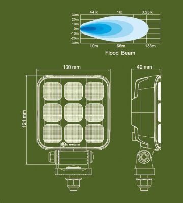 LEDSON Lumina SQ9 - Arbetsbelysning 40W