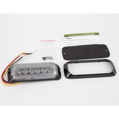 LED-blixtljus med Halo-ring i Vitt, Rött och Orange | ECE R65/R10/R91 | 12-24V