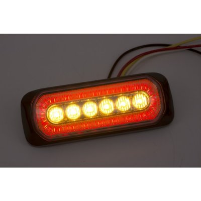 LED-blixtljus med Halo-ring i Vitt, Rött och Orange | ECE R65/R10/R91 | 12-24V