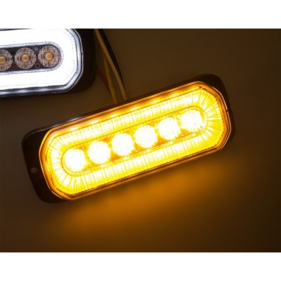 LED-blixtljus med Halo-ring i Vitt, Rött och Orange | ECE R65/R10/R91 | 12-24V