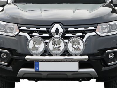 Extraljusfäste i Rostfritt stål för 3 extraljus till Renault Alaskan från 2017-2021