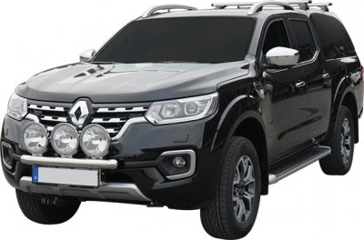 Extraljusfäste i Rostfritt stål för 3 extraljus till Renault Alaskan från 2017-2021