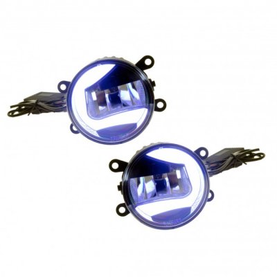 LED DRL rund med L-ljusform 12-24V
