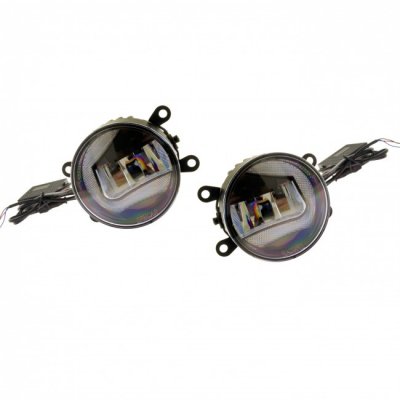 LED DRL rund med L-ljusform 12-24V