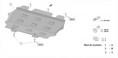 Sprängskiss för Hasplåt Peugeot 3008 2009-2016