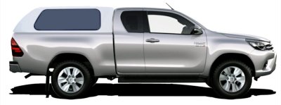 Flakkåpa med öppningsbara rutor till Toyota Hilux (X-Cab) från 2016-