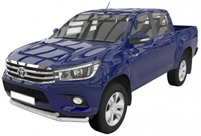 Frontrör Double i Rostfritt stål till Toyota Hilux från 2016-
