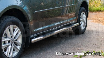 Sidorör Slash Cut med dekorsteg till VW Transporter T5/T6 2003-/10-/16-