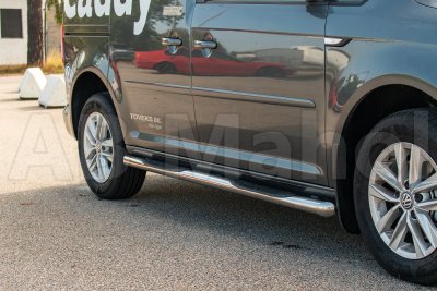 Sidorör Slash Cut med dekorsteg till VW Caddy från 2004-/10-/16-