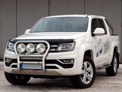 Frontbåge i Aluminium för 3 extraljus till Volkswagen Amarok 2011-/2017-
