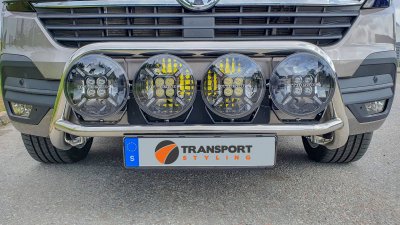 Låg frontbåge i Rostfritt stål till Volkswagen Transporter T6.1 från 2020-2024