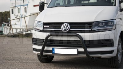 Låg svartlackerad frontbåge VW Transporter T6 2016-. Frontbåge som pulverlackerats svart.