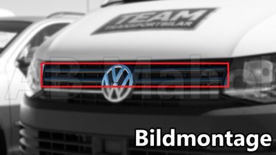 Övre grill i Rostfritt stål (Gun Metal Black) till VW T6 2016-2019 med olackerad stöfångare