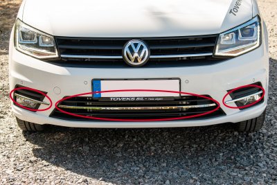 Nedre grill i Rostfritt stål till Volkswagen Caddy från 2016-2020