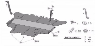 Sprängskiss för hasplåt Volkswagen Passat 2015-2023