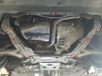 Fästpunkter hasplåt Ford Mondeo 2008-2014