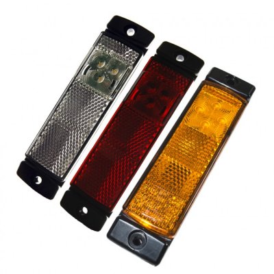 Positionsljus med 3xLED och inbyggd reflex | 12V/24V