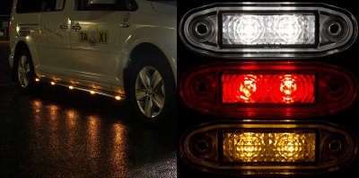 Boreman sidomarkeringsljus i LED för inbyggnad | 10-30V