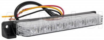 Blixtljus i slimmad modell som är bestyckad med 6 x LED och som lyser med orange färg.