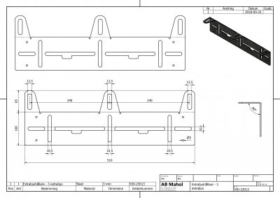 Extraljusfäste för 3, 4 eller 5 extraljus (240 mm)
