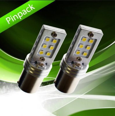LED-lampa BA15s xenonvit 12st dioder