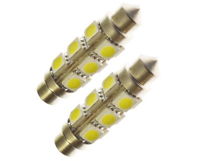 Spollampa 42mm/C10W, 12 SMD, Xenonvit, tvåpack
