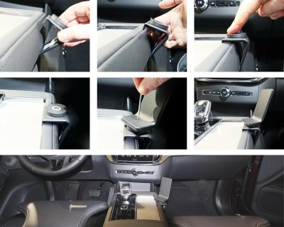 Mobilhållare Volvo XC60 2026- | För montering till höger om mittkonsolen