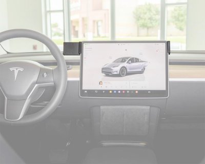 Mobilhållare Tesla Model Y 2025- | För montering till vänster om mittskärmen