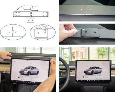 Mobilhållare Tesla Model Y 2025- | För montering till vänster om mittskärmen