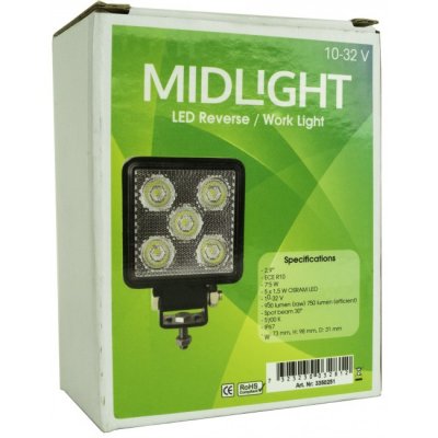 Midlight LED Arbetsbelysning/backljus - 7,5W, E-märkt, Floodljusbild