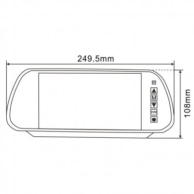 Backkamerasystem 7" backspegelmonitor inkl. en utstickande kameramodul